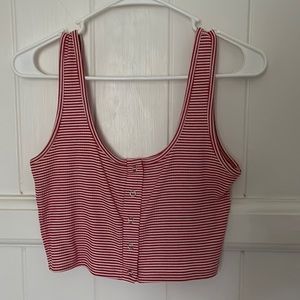 PacSun Stripped Red Tank Top